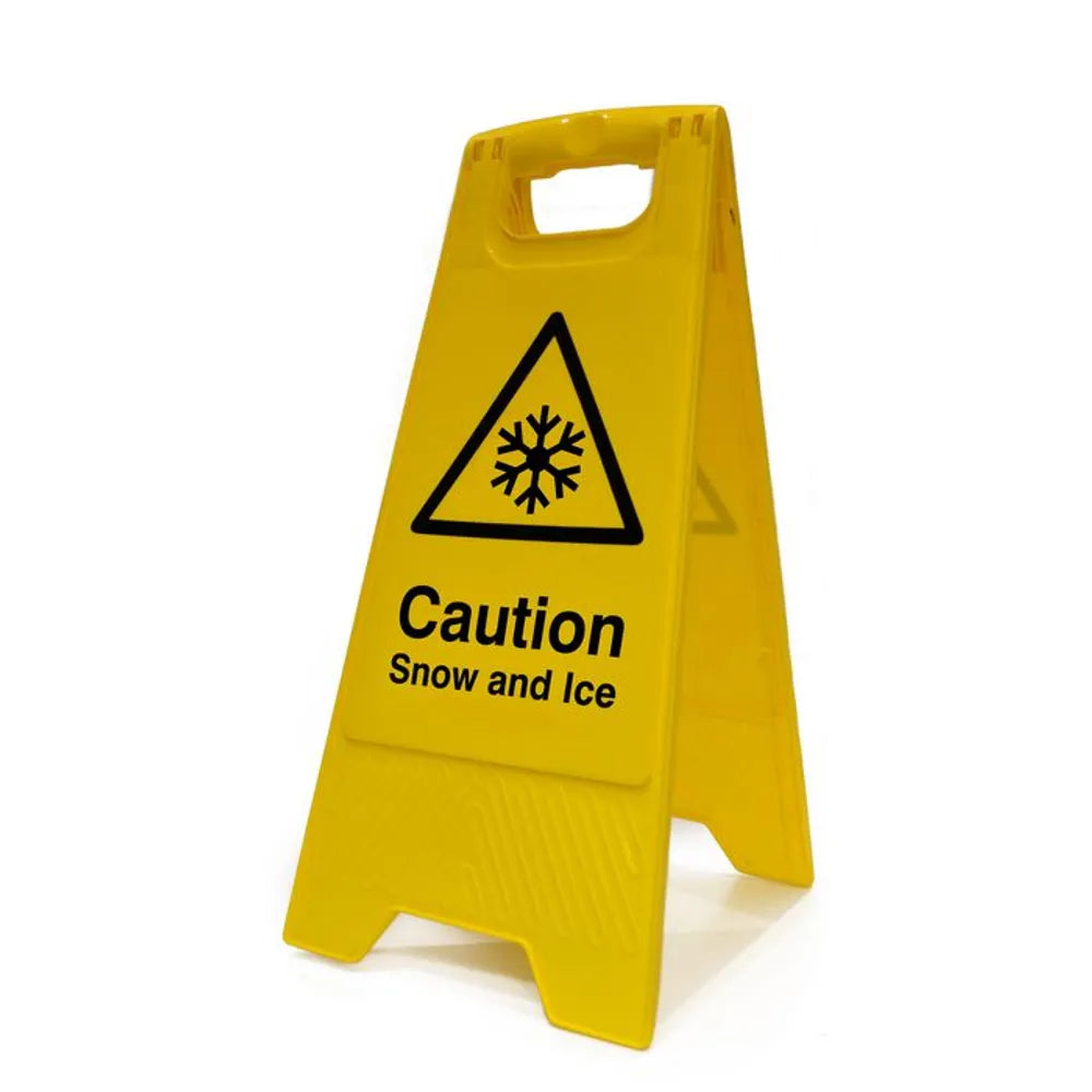 Winter Hazard Snow and Ice A-Board Sign Yellow 403075