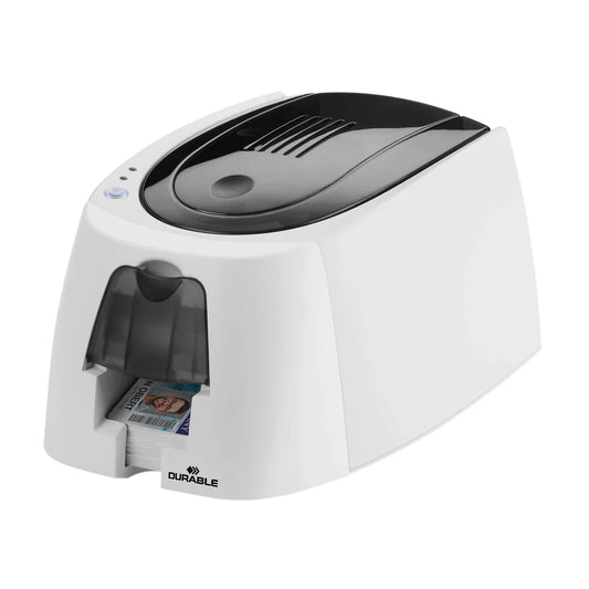 Durable DURACARD ID 300 ID Name Badge Card Printer with Ribbon and 100 Cards 891065