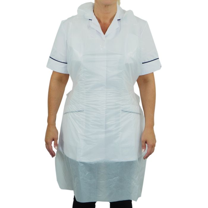 Shield White Heavy Duty Longer Length Aprons on a Roll ‑ 27" x 47" - Case 5 x 75 Aprons