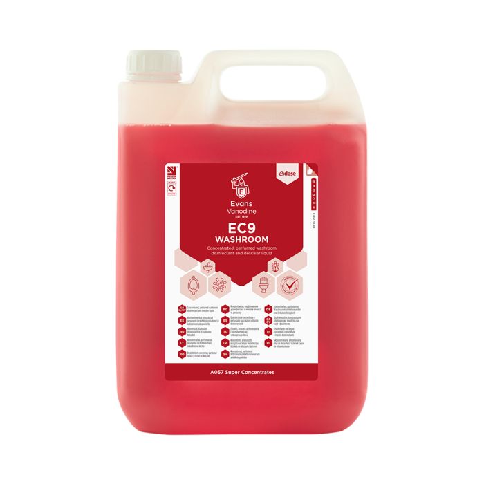 Evans e:dose EC9 Washroom Cleaner Disinfectant Super Concentrate 5 Litre