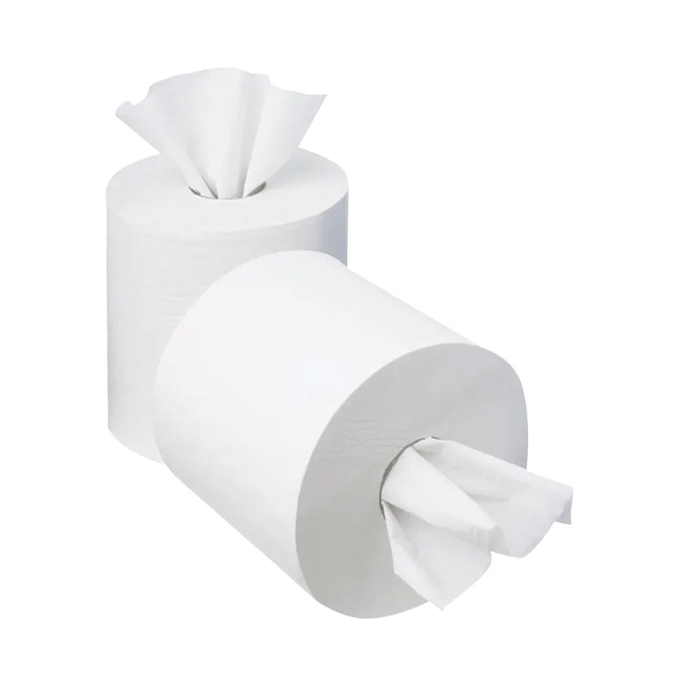 2Work Mini Centrefeed Roll 1-Ply 120m White (Pack of 12) KF03784