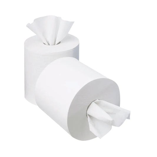 2Work Mini Centrefeed Roll 1-Ply 120m White (Pack of 12) KF03784