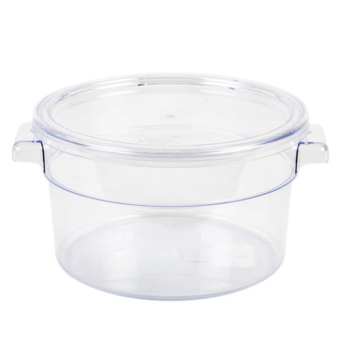1.9Ltr / 2 qt Clear Round Food Storage Container, Polycarbonate