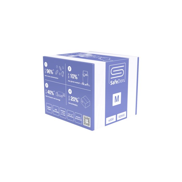 SafeDon SD91E Blue Nitrile Powder Free Exam Gloves - Box of 200
