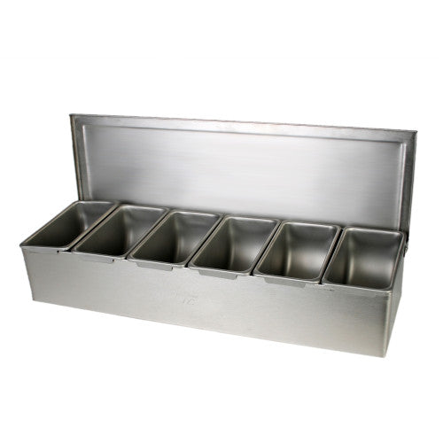 Stainless Steel Condiment Dispenser with 6 Compartments