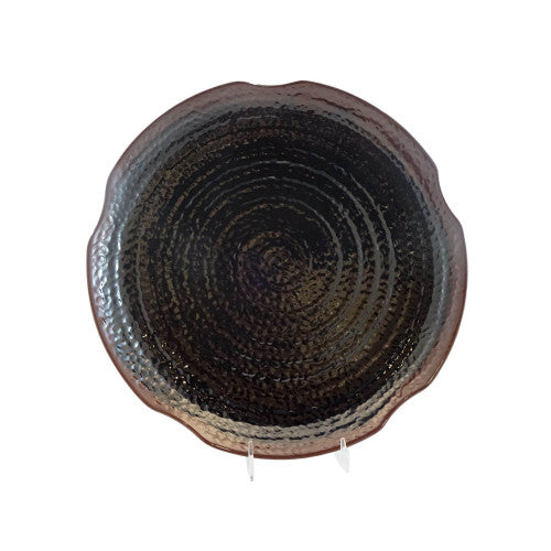 Tenmoku Lotus Shape Plate 305mm - Pack of 12