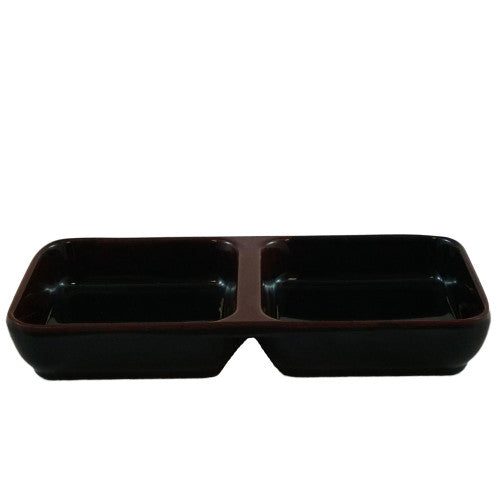 Tenmoku Twin Sauce Dish 150mm x 75mm - Pack of 12