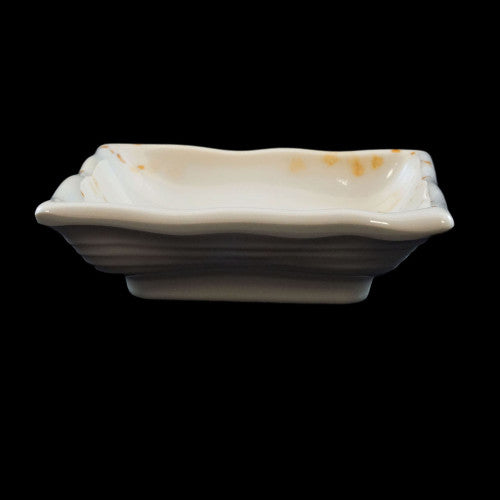 Gold Orchid Wave Square Sauce Dish 100mm x 100mm - Pack of 12
