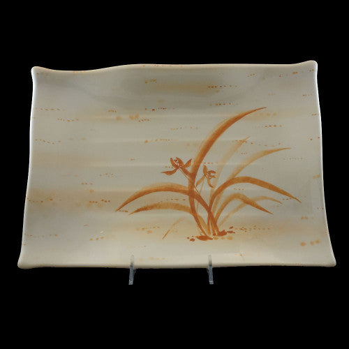 Gold Orchid Wave Rectangular Plate 215mm x 145mm - Pack of 12