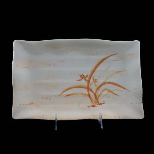 Gold Orchid Wave Rectangular Plate 285mm x 185mm - Pack of 12