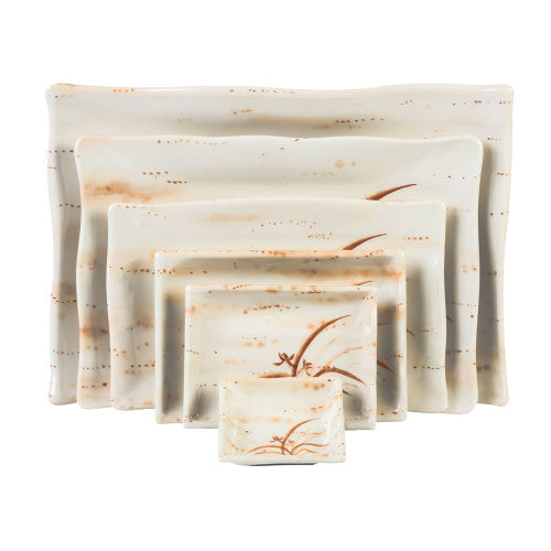 Gold Orchid Wave Rectangular Plate 395mm x 275mm - Pack of 12