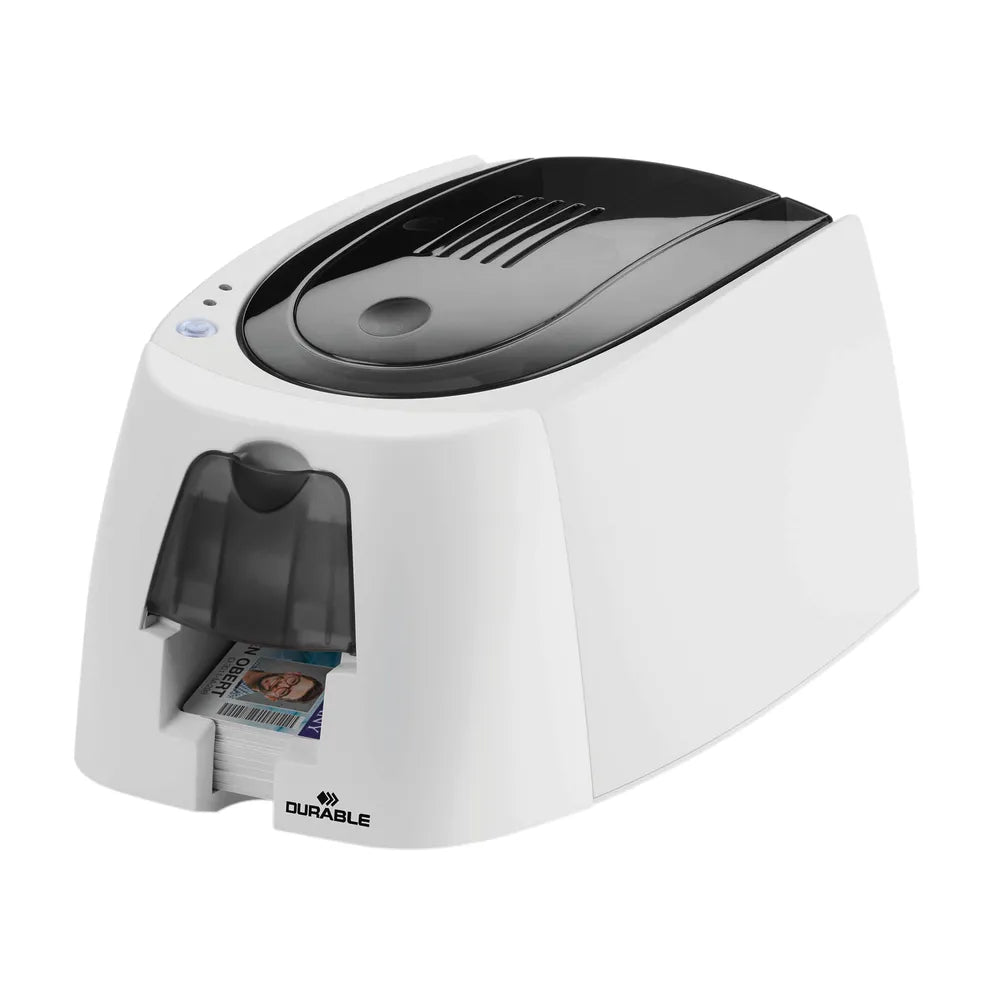 Durable DURACARD ID 300 ID Name Badge Card Printer with Ribbon and 100 Cards 891065