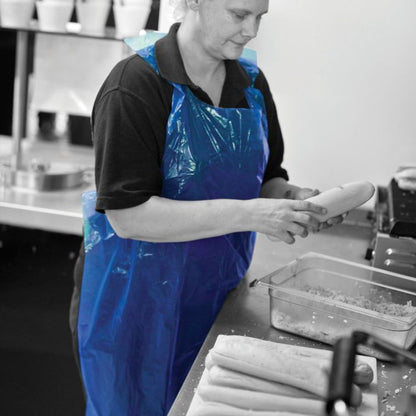 Shield® Blue Medium Duty Aprons on a Roll ‑ 24” x 46" - Roll of 200