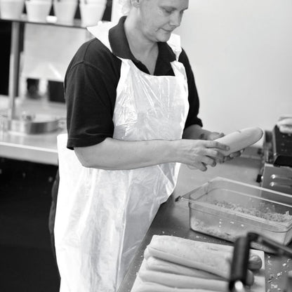 Shield® White Medium Duty Aprons on a Roll ‑ 27" x 46" - Roll of 200