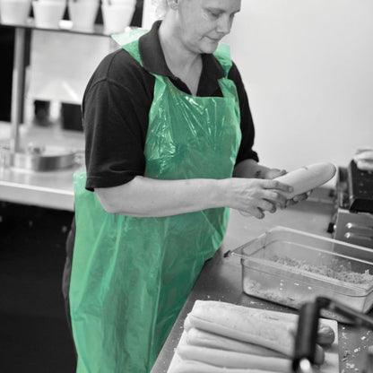 Shield® Green Disposable Aprons on a Roll ‑ 27" x 42" - Roll of 200