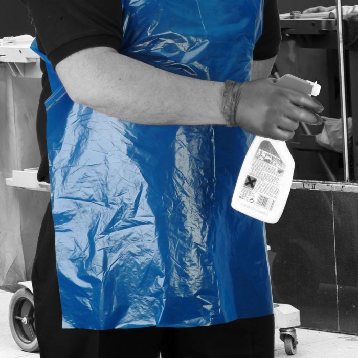 Shield® Blue Disposable Aprons on a Roll ‑ 27" x 40" - Roll of 200