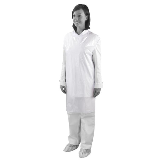 Shield® White Disposable Aprons in a Pack ‑ 27" x 40" - Pack of 100