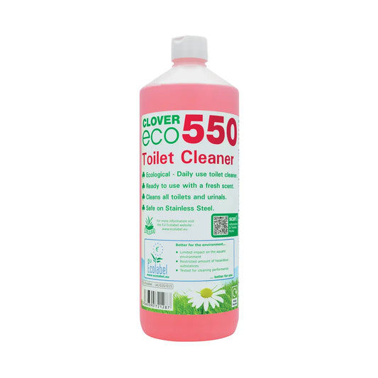 Clover ECO 550 Toilet Cleaner 1 Litre (Pack of 12) 550