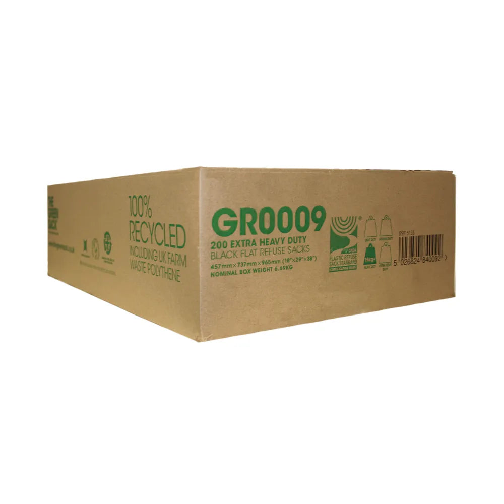 Greensack Extra Heavy Duty Refuse Sack Black (Pack of 200) GR0009