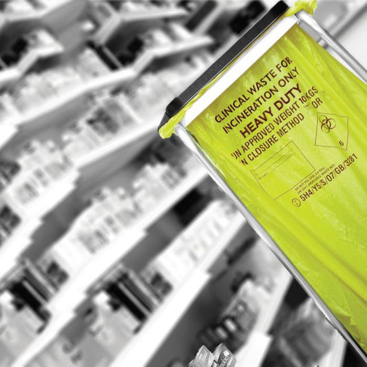 Yellow Heavy Duty Clinical Waste Sacks in a Pack (90L, 10kg)