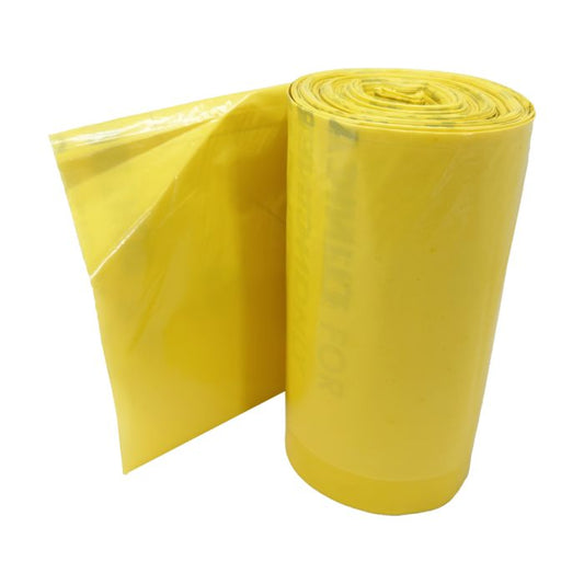 Yellow Clinical Waste Sacks on a Roll ‑ 20L Heavy Duty x 200 sacks