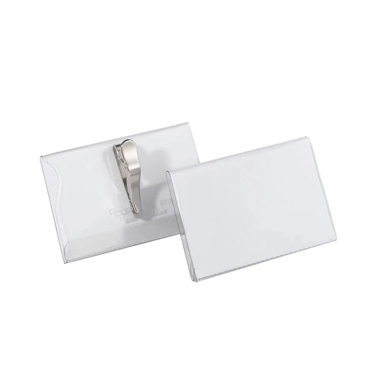 Durable Name Badge with Crocodile Clip 54x90mm Clear (Pack of 25) 8111