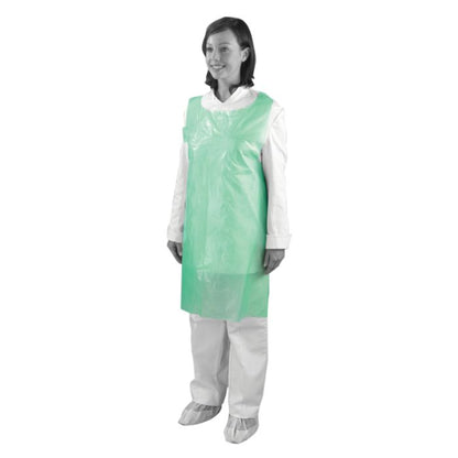 Shield® Green Medium Duty Aprons in a Pack ‑ 27" x 42" - Pack of 100