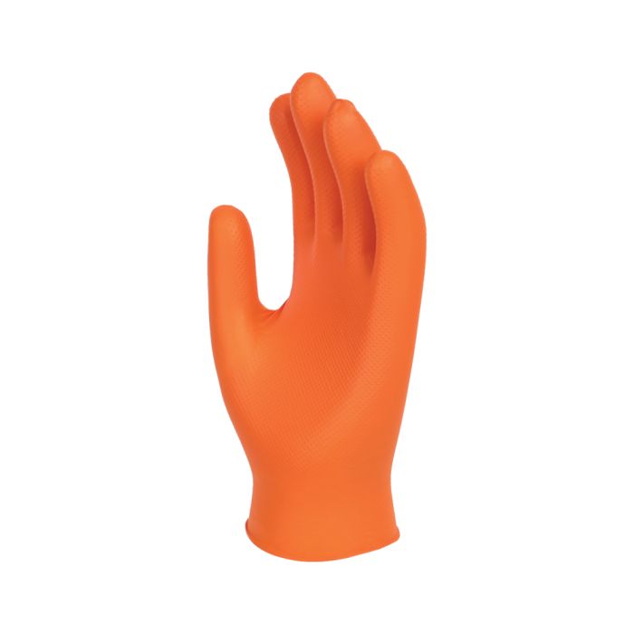 Finite Orange Grip Heavy Duty Nitrile Powder Free Gloves (Small - Medium 100) (Large -XL 90)