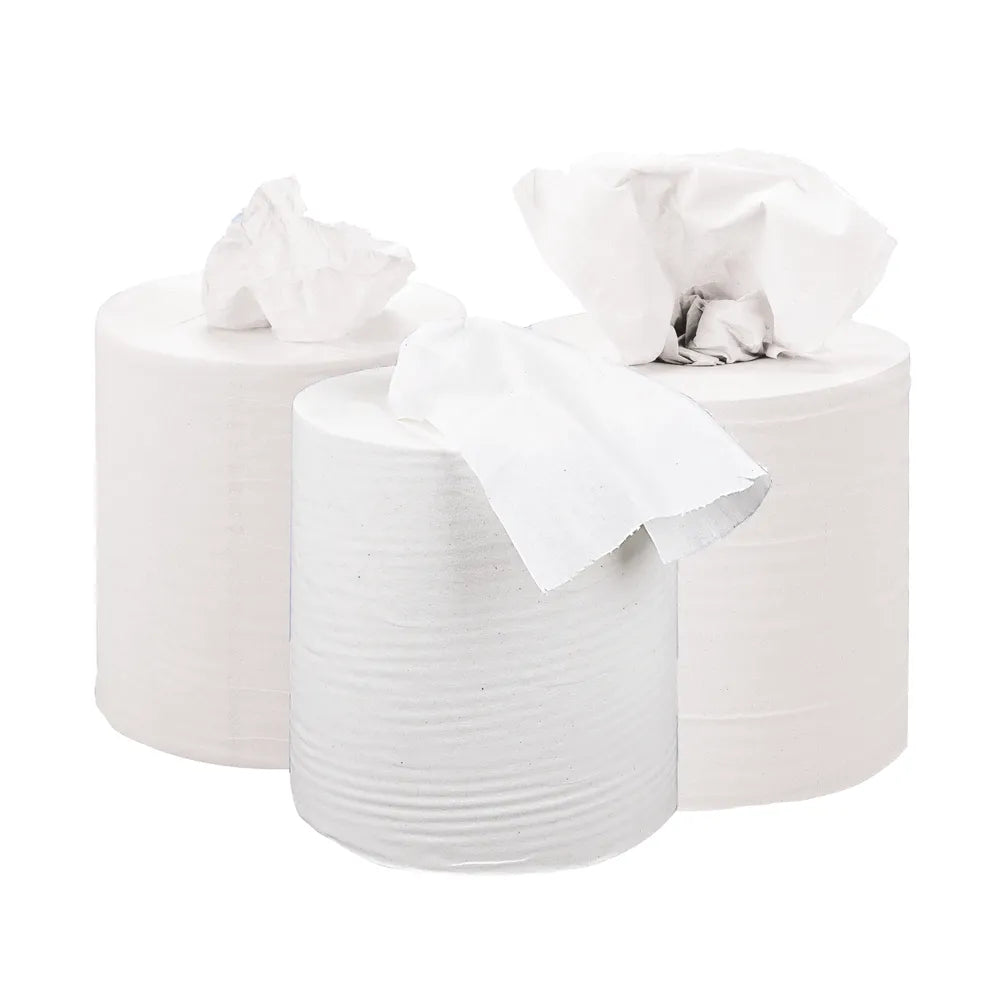 2Work Centrefeed Roll 2-Ply 150m White (Pack of 6) KF03804