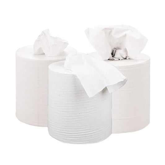 2Work Centrefeed Roll 2-Ply 150m White (Pack of 6) KF03804