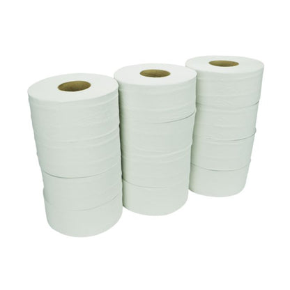 Fine Touch PJTP150 White 2ply Mini Jumbo Toilet Rolls (150m)