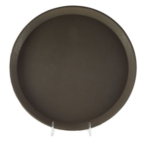 Brown Fiberglass Round Serving Tray 279mm