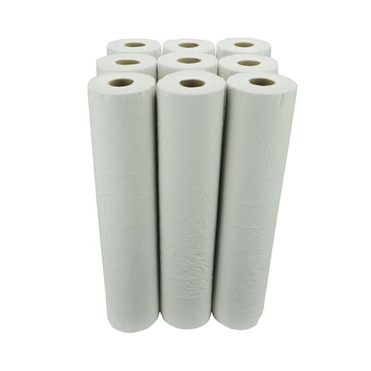 Bulkysoft Laminated 2ply 20" White Couch Rolls ‑ Case of 9