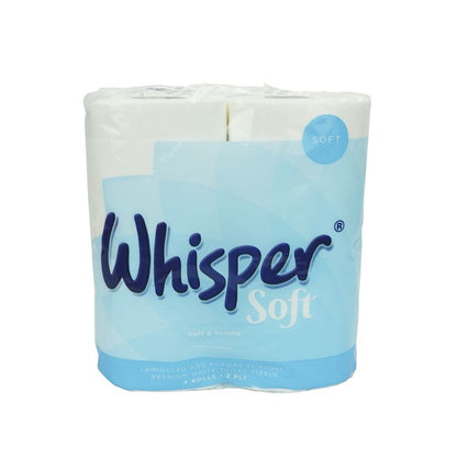 Whisper Soft 2ply Toilet Rolls ‑ Case of 40