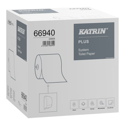 Katrin 66940 Plus System 800 Toilet Roll - Case of 36