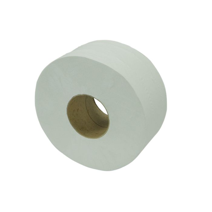 Essentials Mini Jumbo 2 ply Toilet Rolls 200m ‑ 3" core ‑ Case of 12