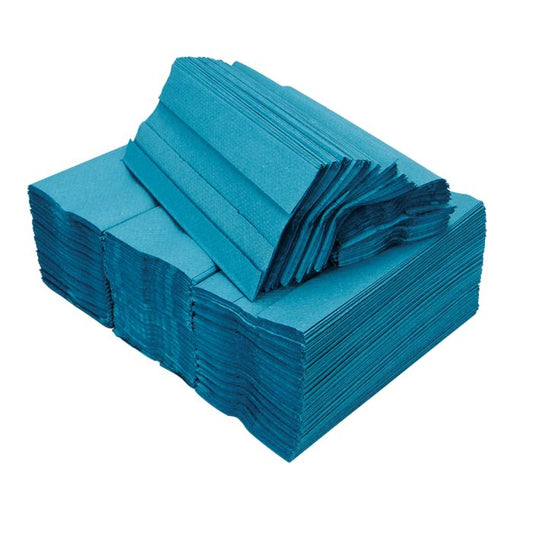 1ply Blue Z Fold Hand Towels ‑ Case of 3000 - (12 x 250 Towels)