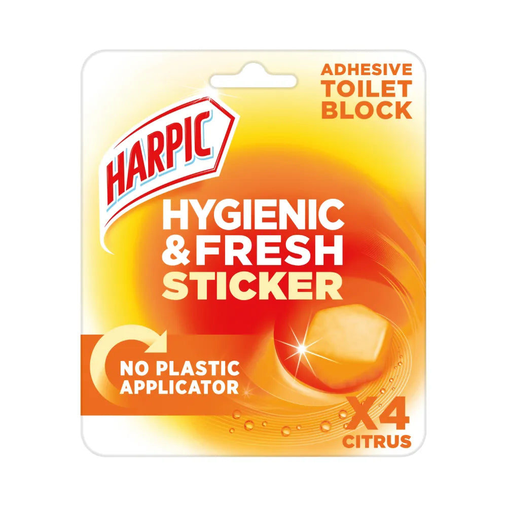 Harpic Hygienic Fresh Sticker Adhesive Toilet Block Citrus (Pack of 6) 3275286