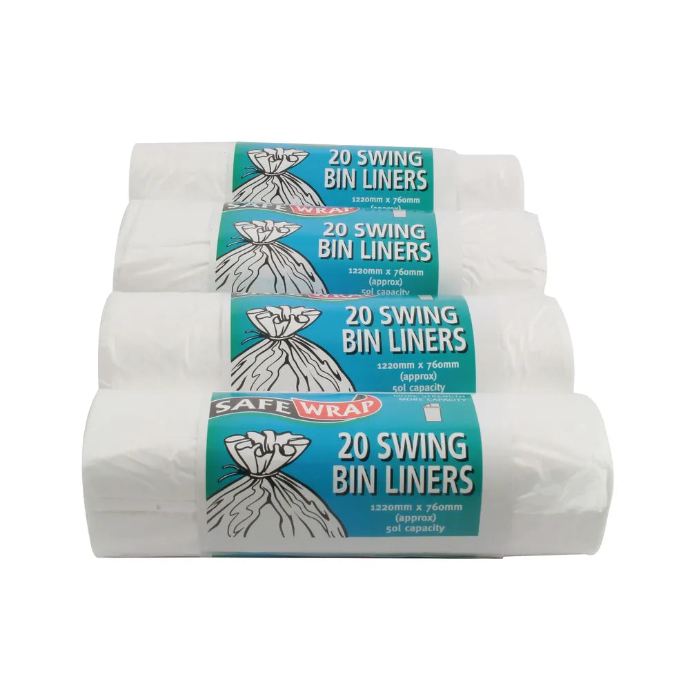 Safewrap Standard Swing Bin Liner White (80 Pack) 0441