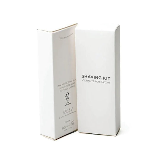 White Boxed Eco Cornstarch Shaving Kit (Pack of 250) I017