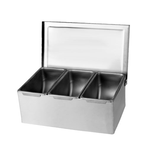 Stainless Steel Condiment Dispenser with 3 Compartments
