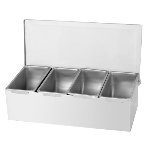 Stainless Steel Condiment Dispenser with 4 Compartments