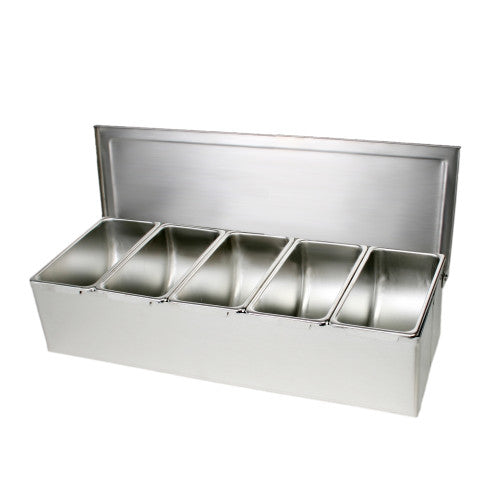 Stainless Steel Condiment Dispenser with 5 Compartments